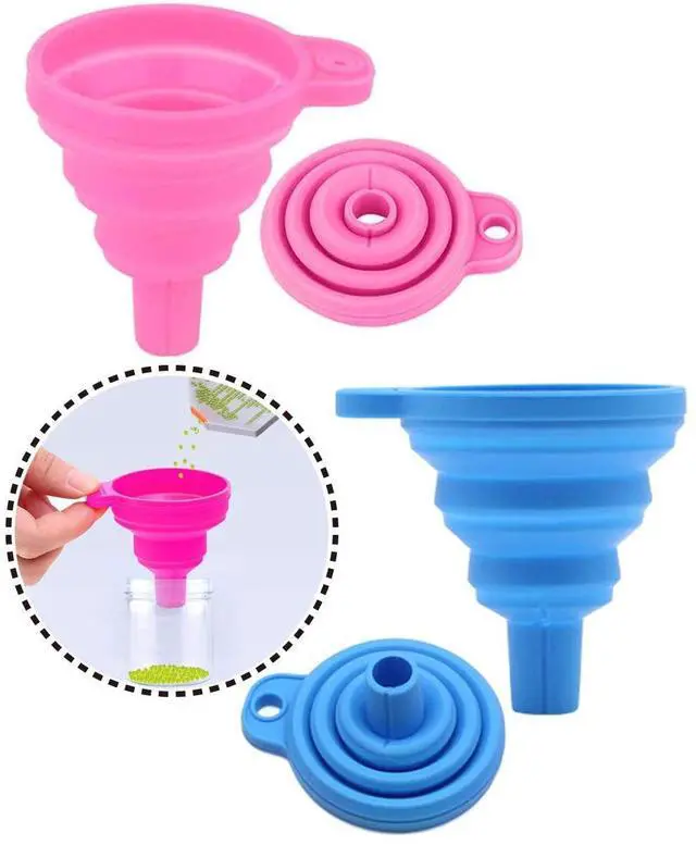 Main image of 2 Pcs Diamond Painting Tools Funnel - Silicone Collapsible Funnel, Convenient Foldable Beads Container Mosaic Tool for 5D DIY Diamond Painting Kits for Adults.