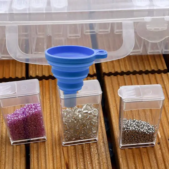 Alt view image 3 of 5 - 2 Pcs Diamond Painting Tools Funnel - Silicone Collapsible Funnel, Convenient Foldable Beads Container Mosaic Tool for 5D DIY Diamond Painting Kits for Adults.