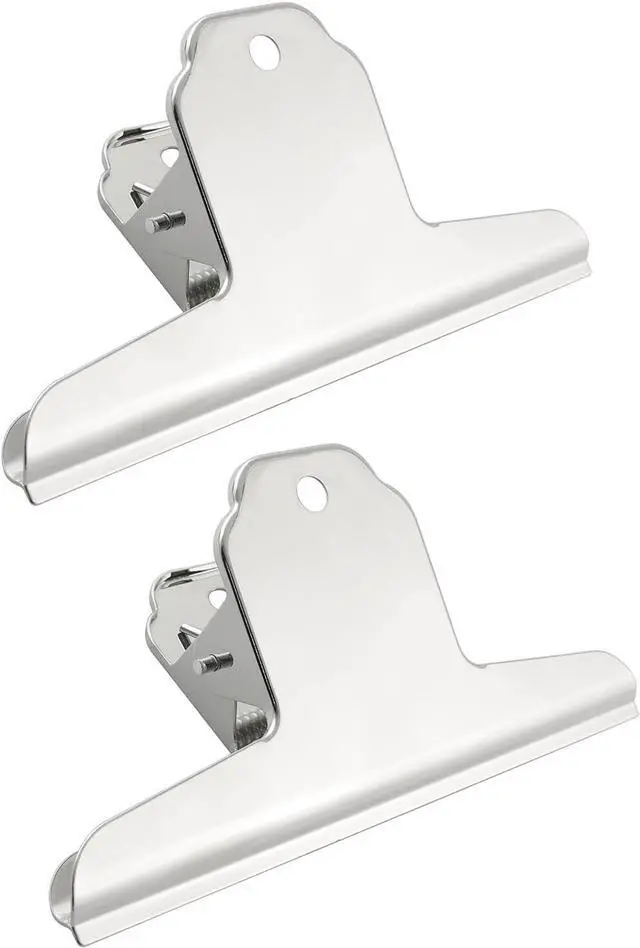 Main image of Bull Clip BLLNDX 2PCS 5.7Inch/145mm Large Silver Metal Bull Dog Clips File Money Binder Clamps Binder Paper Clamp for Home Office School Supplies Bulldog Clip