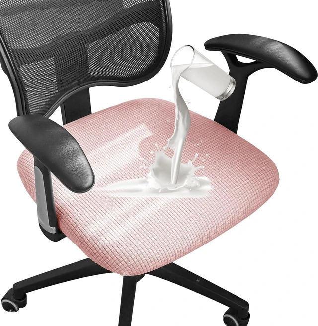 Main image of FORCHEER Waterproof Office Chair Seat Cover Pink 20x20 Jacquard Strech Computer Desk Chair Seat Cushion Slipcover Washable Removable