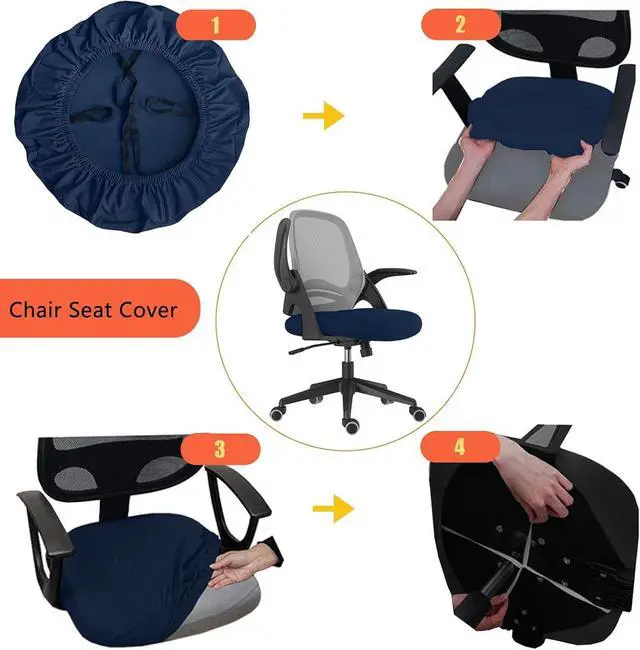 Alt view image 4 of 7 - DHXYZZB Stretch Universal Chair Seat Cover - Office Chair Slipcover, Washable Chair Cushion Protector for Dining, Office, Home, Fits Most Chairs