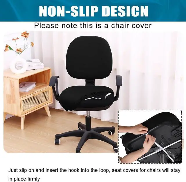 Alt view image 3 of 7 - Smiry Stretch Printed Office Computer Desk Chair Seat Covers