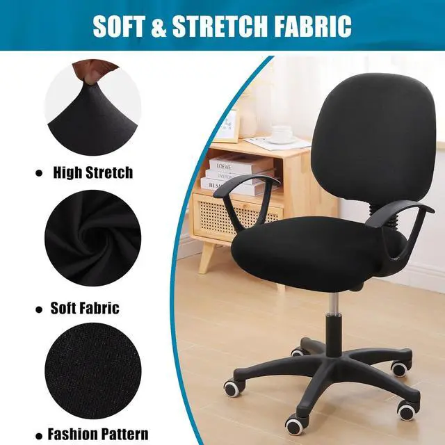 Alt view image 6 of 7 - Smiry Stretch Printed Office Computer Desk Chair Seat Covers