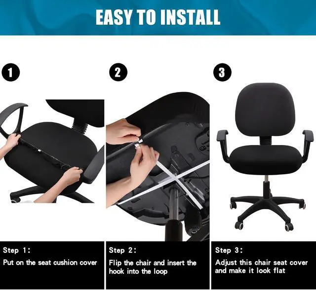 Alt view image 7 of 7 - Smiry Stretch Printed Office Computer Desk Chair Seat Covers