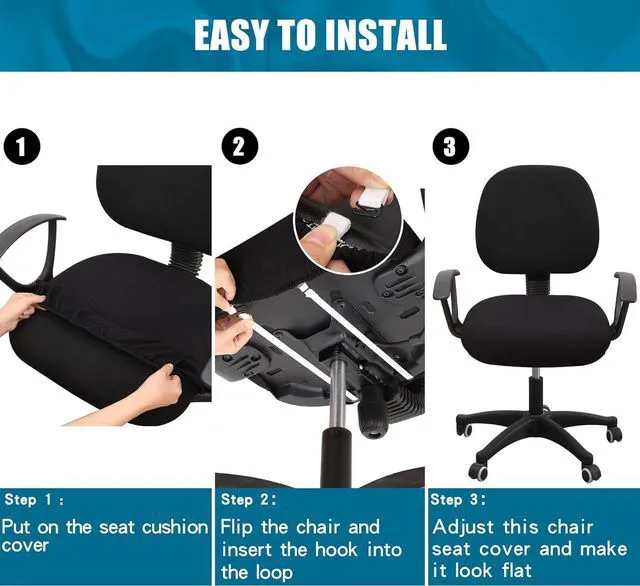 Alt view image 7 of 7 - Smiry Office Computer Chair Seat Covers for Desk, Anti-dust Protector