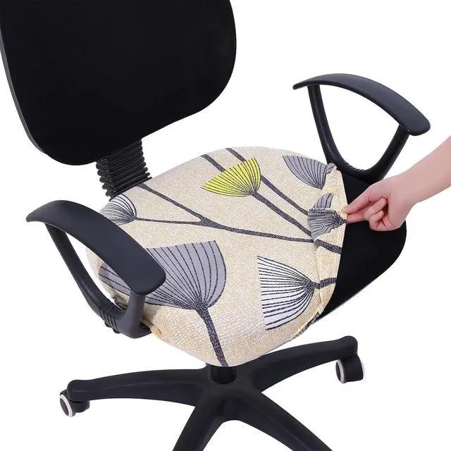 Main image of Smiry Stretch Printed Office Computer Desk Chair Seat Covers