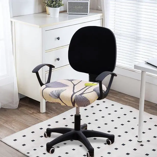 Alt view image 2 of 7 - Smiry Stretch Printed Office Computer Desk Chair Seat Covers