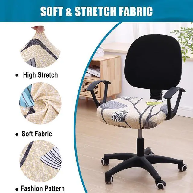 Alt view image 6 of 7 - Smiry Stretch Printed Office Computer Desk Chair Seat Covers