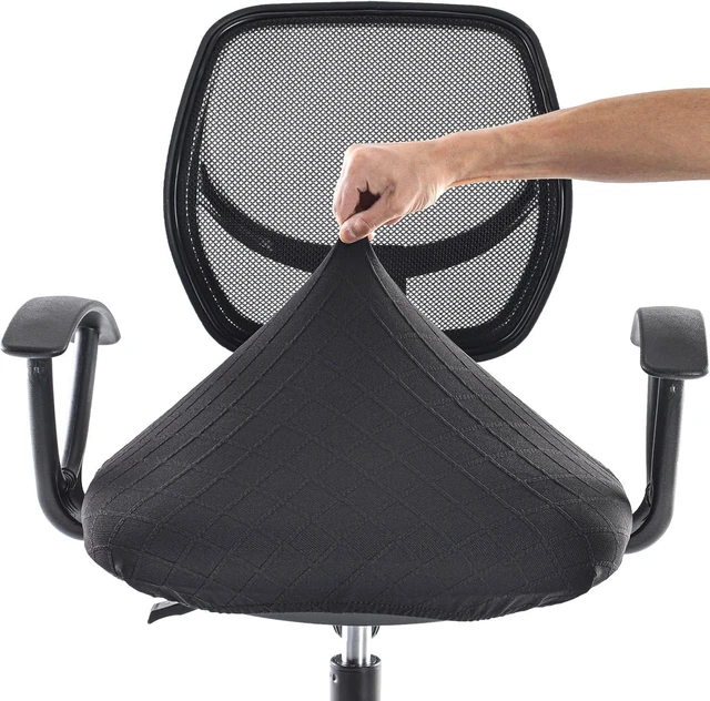 Alt view image 3 of 7 - Stretch Jacquard Office Chair Cover, Removable Desk Chair Cover