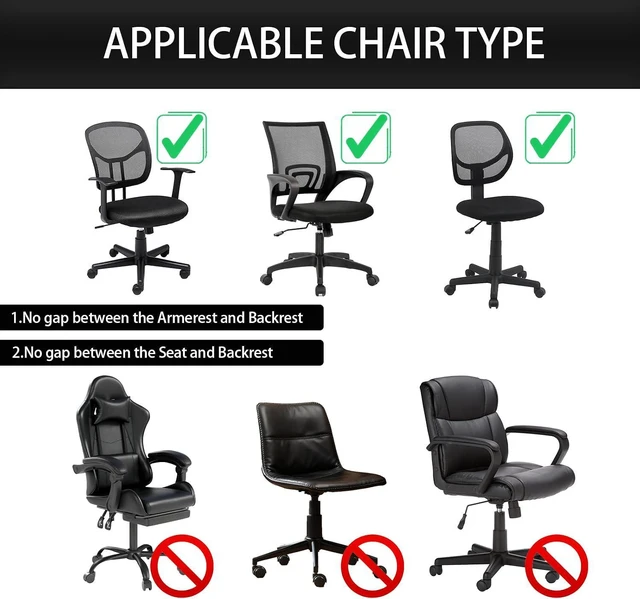 Alt view image 7 of 7 - Stretch Jacquard Office Chair Cover, Removable Desk Chair Cover