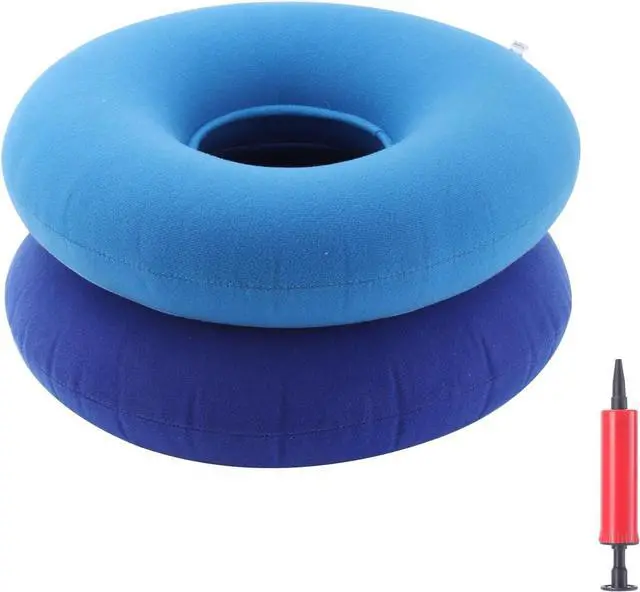 Main image of ANABIUP 2 Pack Inflatable Donut Pillow Ring Seat 15 Inch Round Portable Donut Cushion Pillow for Home Office Chair Wheelchair Car, 2 Colors