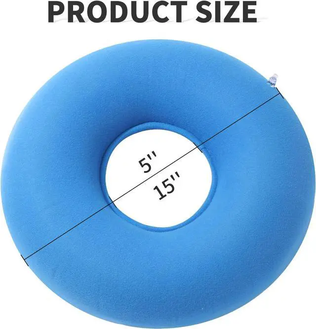 Alt view image 2 of 7 - ANABIUP 2 Pack Inflatable Donut Pillow Ring Seat 15 Inch Round Portable Donut Cushion Pillow for Home Office Chair Wheelchair Car, 2 Colors