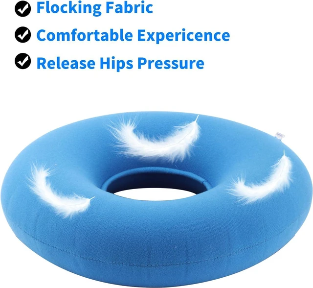 Alt view image 3 of 7 - ANABIUP 2 Pack Inflatable Donut Pillow Ring Seat 15 Inch Round Portable Donut Cushion Pillow for Home Office Chair Wheelchair Car, 2 Colors