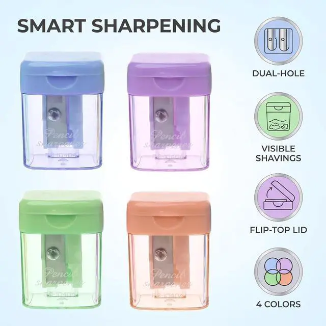 Alt view image 3 of 7 - 1Pc Random Color Mini Manual Portable Pencil Sharpener for Student Office Stationery Pencil Sharpeners