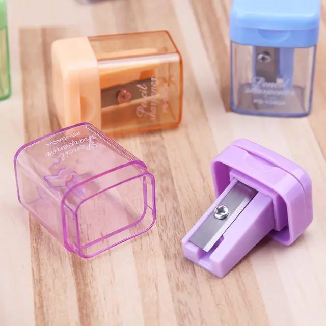 Alt view image 4 of 7 - 1Pc Random Color Mini Manual Portable Pencil Sharpener for Student Office Stationery Pencil Sharpeners