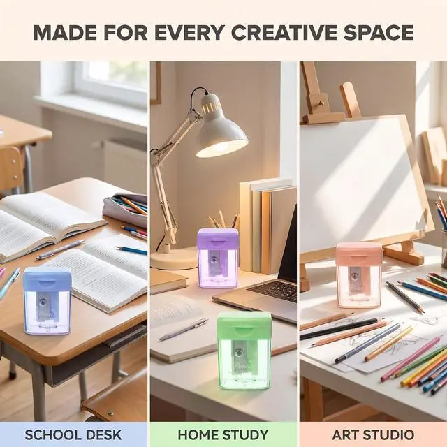 Alt view image 7 of 7 - 1Pc Random Color Mini Manual Portable Pencil Sharpener for Student Office Stationery Pencil Sharpeners