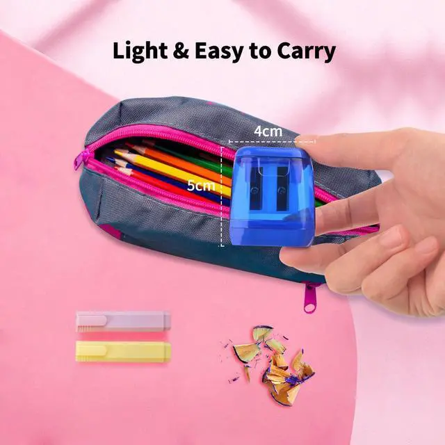 Alt view image 2 of 5 - Dual Holes Pencil Sharpener with Lid for Kids,Adults,School,Home, Office