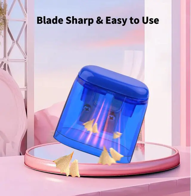 Alt view image 4 of 5 - Dual Holes Pencil Sharpener with Lid for Kids,Adults,School,Home, Office