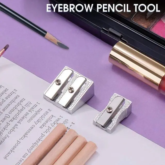 Alt view image 3 of 7 - Metal Pencil Sharpeners, 4pcs Manual Double Hole Pencil Sharpener for Colored Graphite Pencils, Crayon Sharpener, Home School Office
