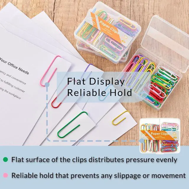 Alt view image 5 of 6 - NEEWAY Colorful Paper Clips Assorted Sizes, Small and Large Paperclips, 210 Count, 3 Pack of 70 (Multicolor)