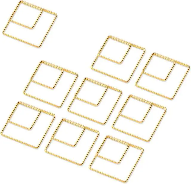 Main image of SIAMESE Geometric Paper Clips, 60 Pcs Rhombus Stainless Steel Paperclips, Gold Paper Clip Supplies for Organizing Documents, School, Home & Office Use, Notes Decoration (Rhombus, Gold)