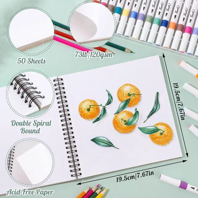 Alt view image 2 of 7 - 50 Sheets Marker Paper Pad, 7.6 × 7.6 in, 120gsm Alcohol Marker Paper