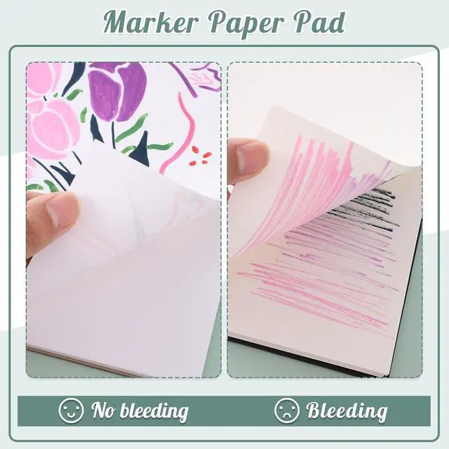 Alt view image 4 of 7 - 50 Sheets Marker Paper Pad, 7.6 × 7.6 in, 120gsm Alcohol Marker Paper