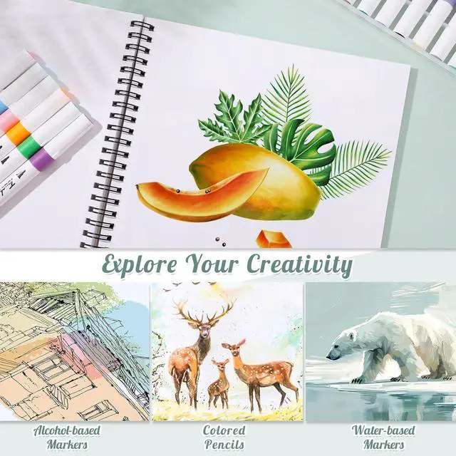 Alt view image 5 of 7 - 50 Sheets Marker Paper Pad, 7.6 × 7.6 in, 120gsm Alcohol Marker Paper
