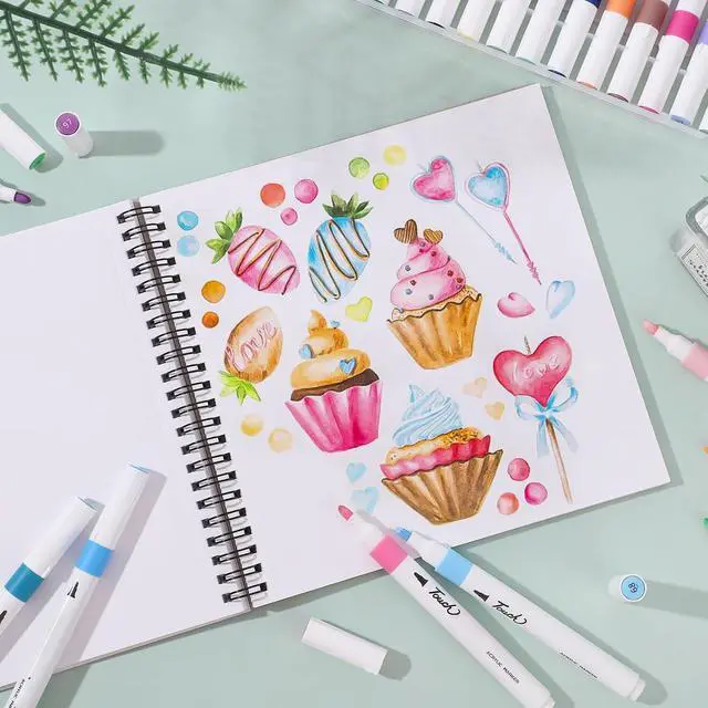 Alt view image 7 of 7 - 50 Sheets Marker Paper Pad, 7.6 × 7.6 in, 120gsm Alcohol Marker Paper