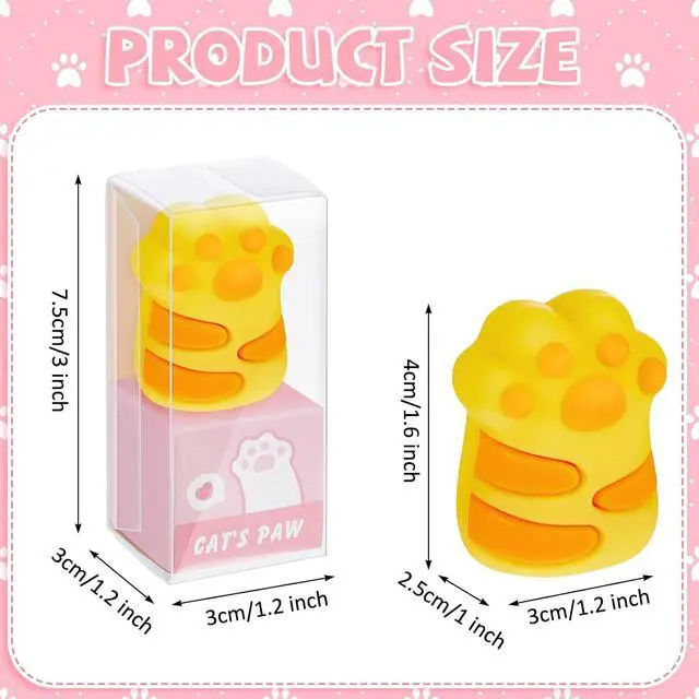 Alt view image 2 of 7 - 4 Pcs Cute Cat Paw Pencil Sharpeners Kawaii Manual Handheld Pencil Sharpeners for Kids Pink Yellow Stationery Back to School Essentials Kawaii Supplies for Girls Boys Office Home School