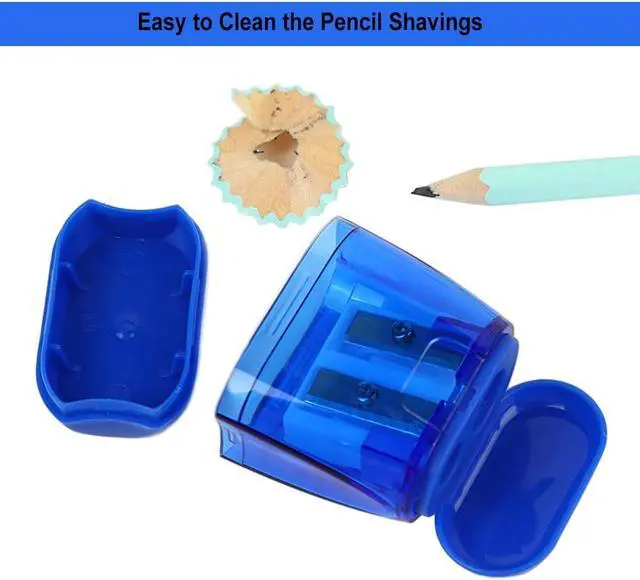 Alt view image 3 of 6 - Colored Manual Pencil Sharpeners in Bulk, BOPART 24pcs Small Handheld Pencil Sharpener Dual Holes with Lid for Kids Adults at Classroom School Office Home (4Pcs Sharpeners - D)