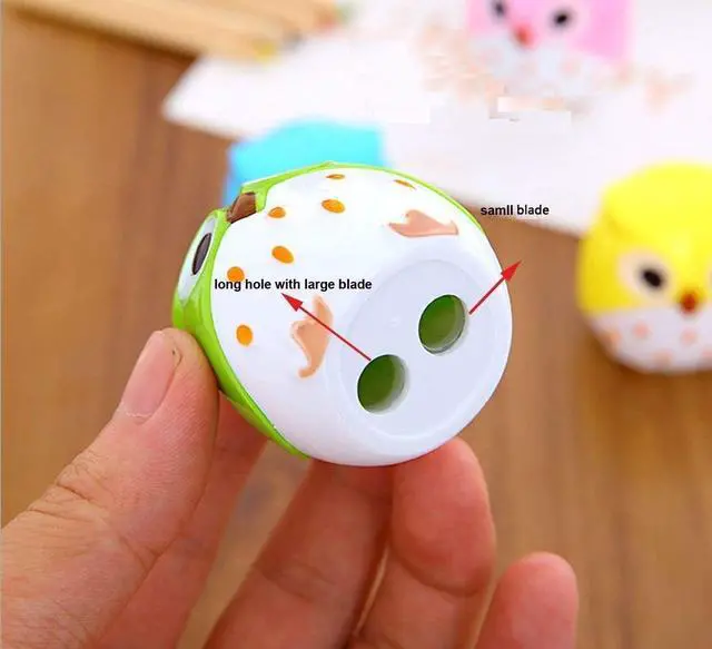 Alt view image 5 of 7 - Dual Holes Cute Cartoon Animal Owl Pencil Sharpener (4pcs)