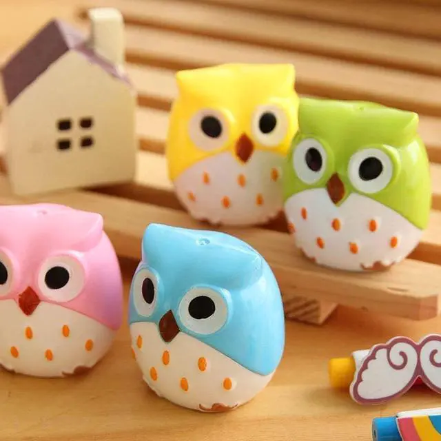Alt view image 7 of 7 - Dual Holes Cute Cartoon Animal Owl Pencil Sharpener (4pcs)