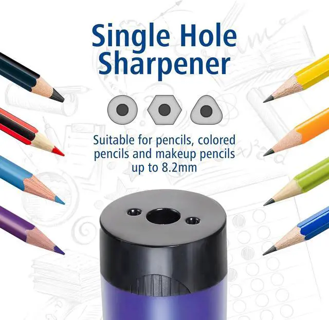 Alt view image 6 of 7 - STAEDTLER Pencil Sharpener (1 Pack) with Screw Lid and Tub - No Spill Compact Design for Standard and Colored Pencils, Metal Blade, Assorted Colors