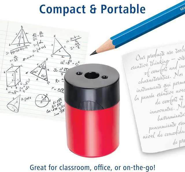 Alt view image 7 of 7 - STAEDTLER Pencil Sharpener (1 Pack) with Screw Lid and Tub - No Spill Compact Design for Standard and Colored Pencils, Metal Blade, Assorted Colors
