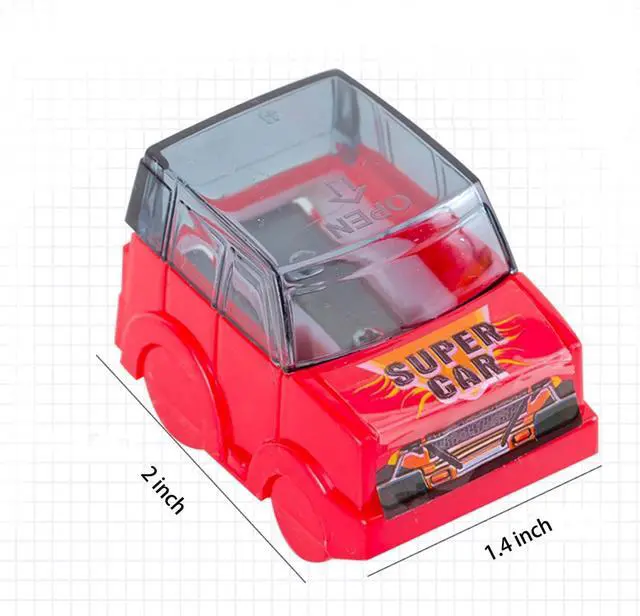 Alt view image 2 of 6 - Pencil Sharpeners, 4 Pcs Car Shape Manual Pencil Sharpeners,Dual Hole with Handheld Pencil Sharpener for Kids Students School Class Home Office