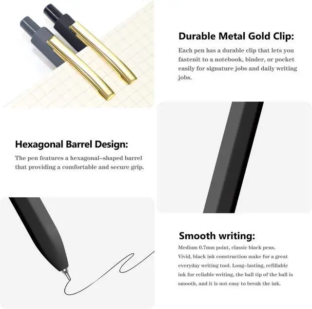 Alt view image 2 of 6 - Pens,8pcs Smooth Writing Ballpoint Pens for Bible, Retractable Quick Dry for Office Desk Accessories