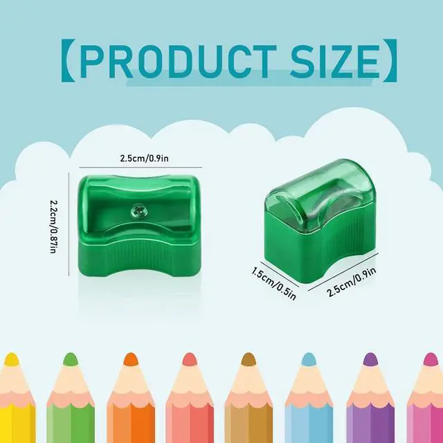Alt view image 2 of 7 - 96 PCS Coloured Plastic Pencil Sharpener, Small Pencil Sharpener Bulk