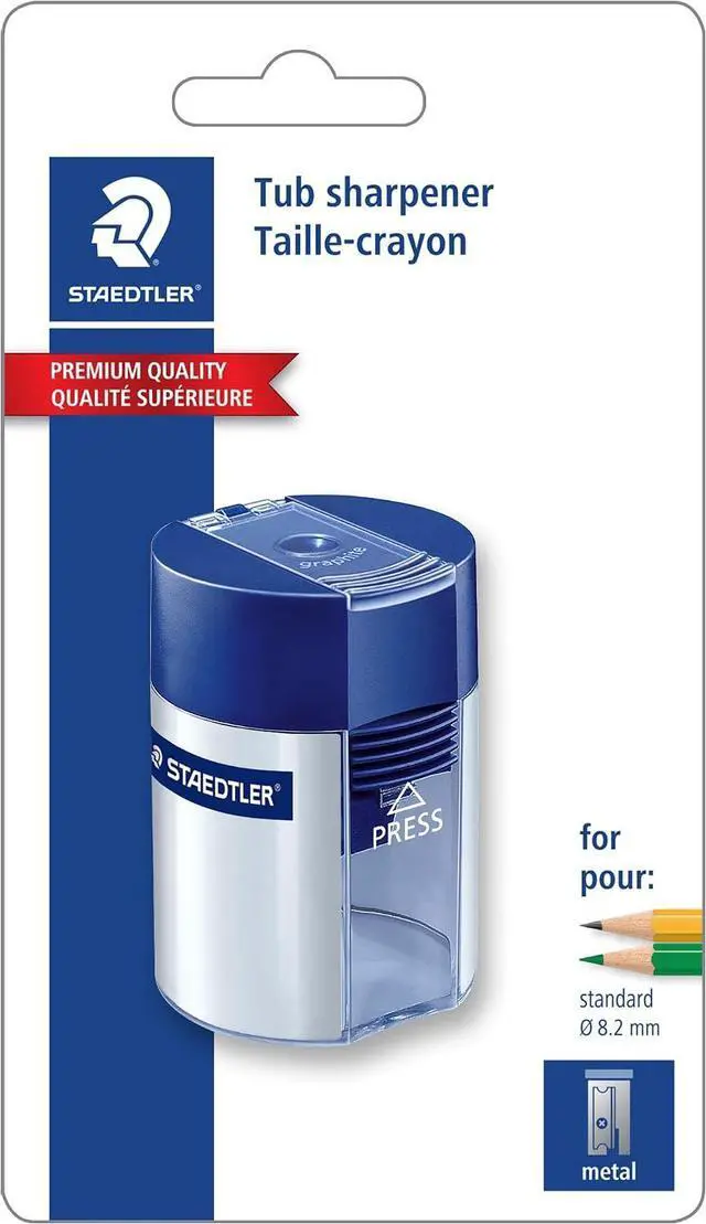 Main image of Staedtler Metal Single Hole Sharpener with Tub (511001BK)