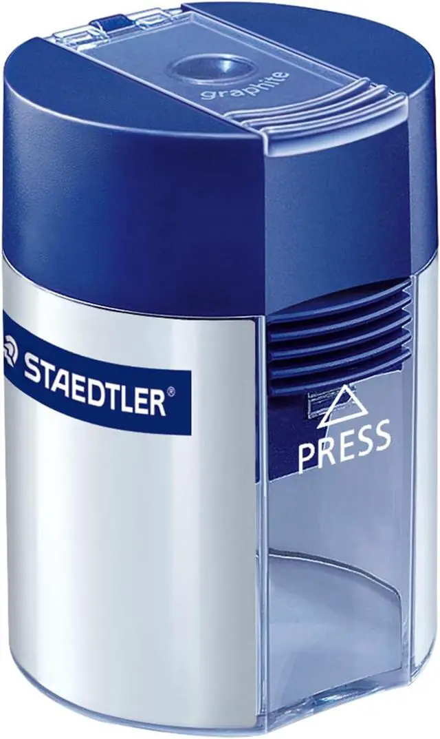Alt view image 3 of 3 - Staedtler Metal Single Hole Sharpener with Tub (511001BK)