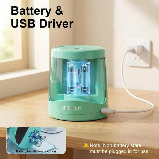 Alt view image 3 of 7 - Automatic Pencil Sharpener for Kids/School, USB Battery Electric Sharpener
