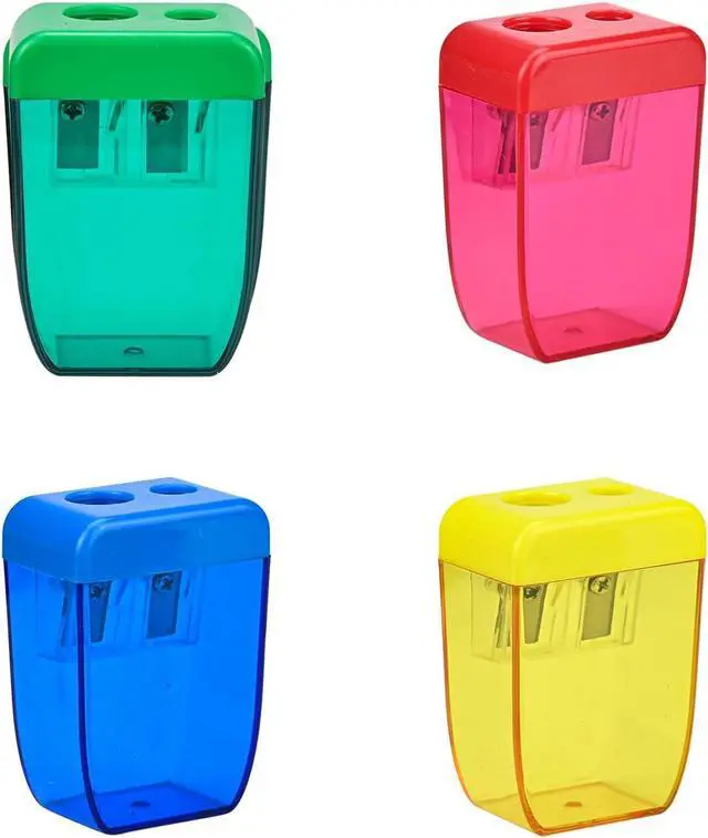 Main image of 4Pcs Pencil Sharpeners Manual for Kids Adults, Dual Hole Small Handheld Pencil Sharpener Bulk for Office School Home, Back to School Supplies