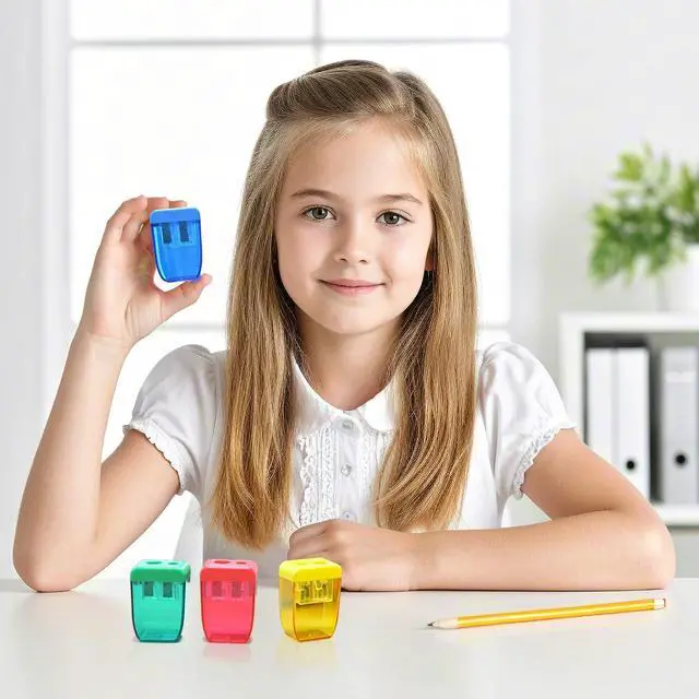 Alt view image 7 of 7 - 4Pcs Pencil Sharpeners Manual for Kids Adults, Dual Hole Small Handheld Pencil Sharpener Bulk for Office School Home, Back to School Supplies