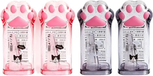 Main image of 4Pcs Pink and Grey Manual Pencils Sharpeners Kids Cat Claw Pencil Sharpener Stationery with Lid for Office Home Supplies Pencil Sharpeners