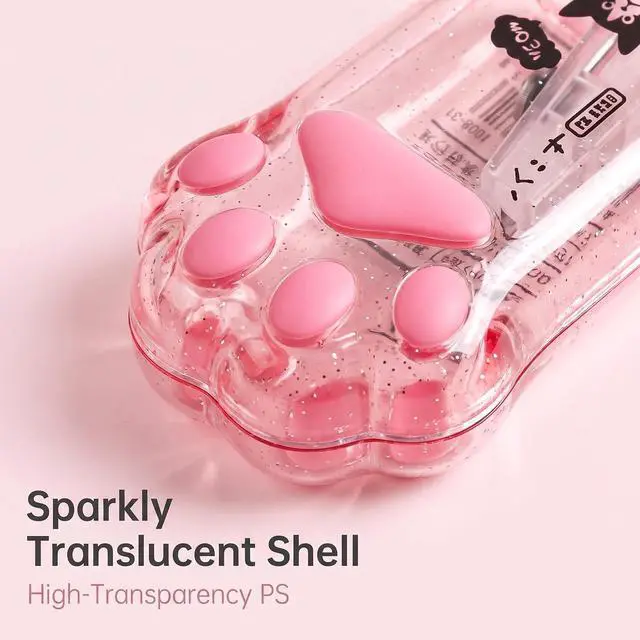 Alt view image 5 of 7 - 4Pcs Pink and Grey Manual Pencils Sharpeners Kids Cat Claw Pencil Sharpener Stationery with Lid for Office Home Supplies Pencil Sharpeners