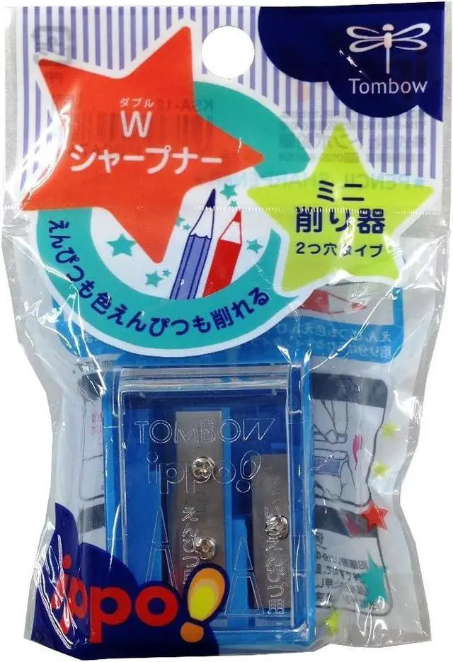 Main image of Tombow Ippo Pencil Sharpener, 2 Blade Size, Assorted Colors, 1-Pack