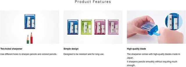Alt view image 6 of 6 - Tombow Ippo Pencil Sharpener, 2 Blade Size, Assorted Colors, 1-Pack