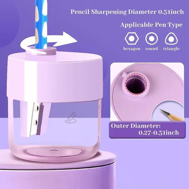 Alt view image 3 of 7 - Manual Pencil Sharpener 3 Pack Back to School Supplies