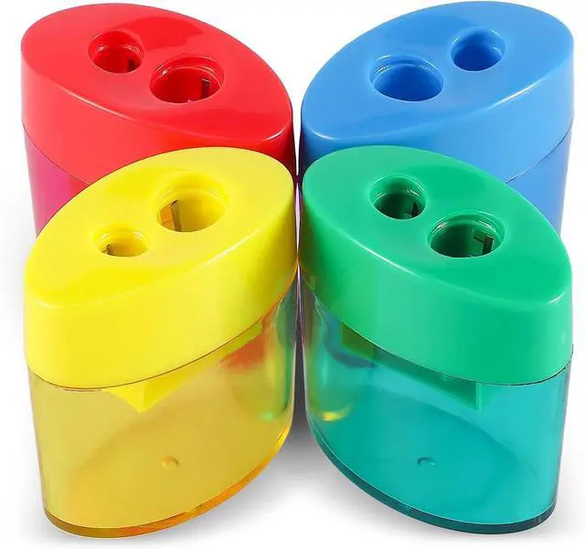 Alt view image 3 of 7 - KIDMEN 2-Hole Pencil Sharpener - Handheld, 12 Pack for Kids