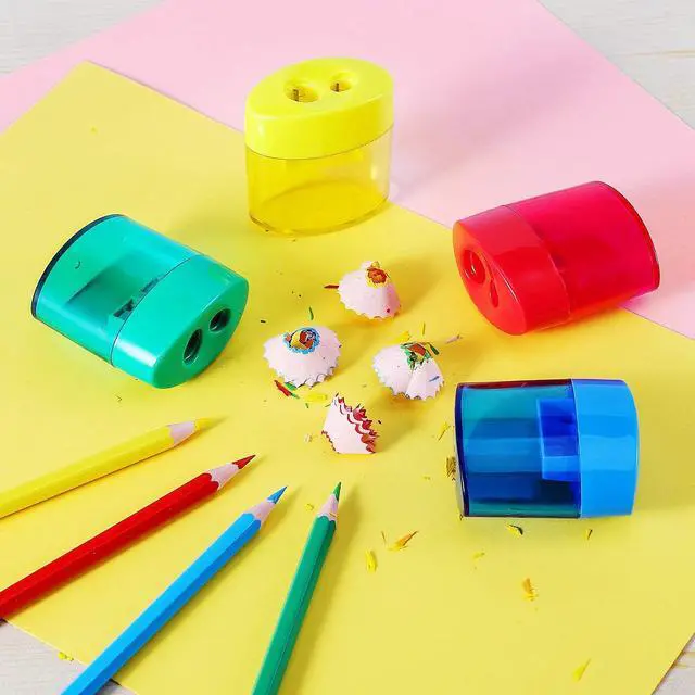 Alt view image 5 of 7 - KIDMEN 2-Hole Pencil Sharpener - Handheld, 12 Pack for Kids